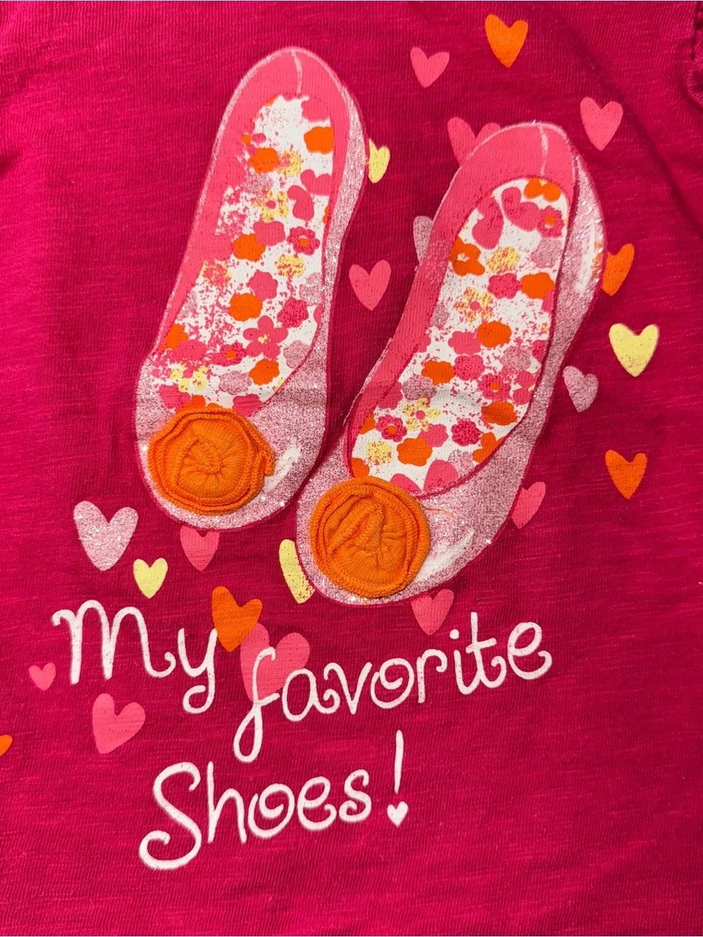 Pink Tank Top Girls 2T Ballet Flat Shoes Rosette Glitter Summer Play Camp Beach